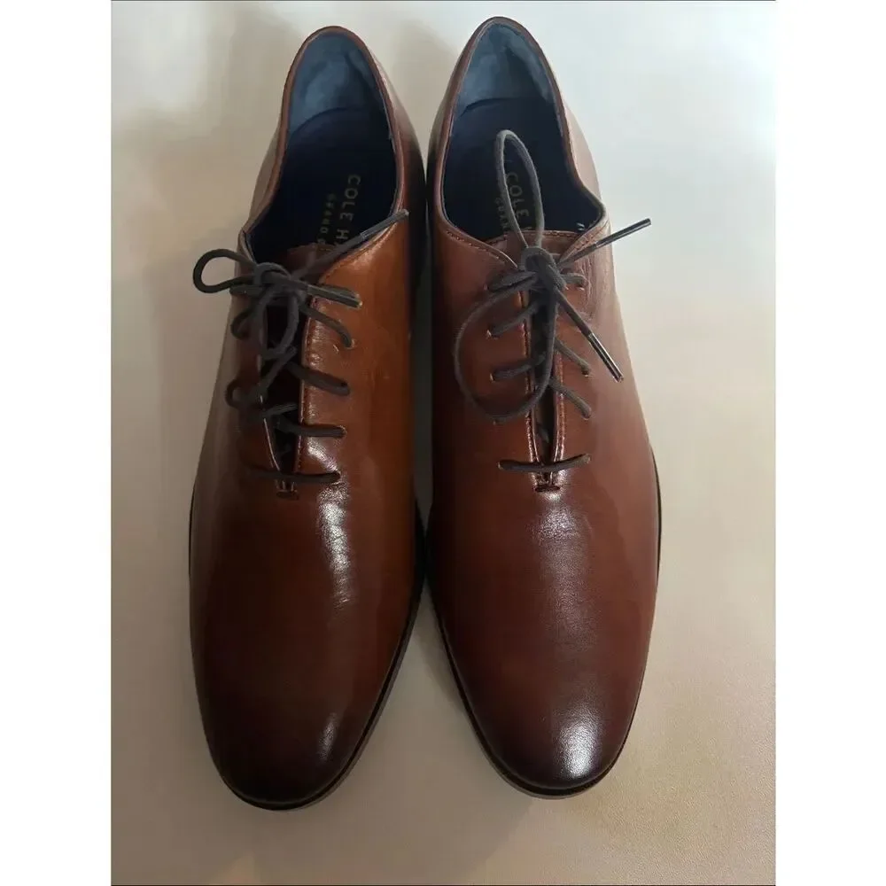 Cole Haan Jefferson Grand Wholecut Oxford British Tan Leather Shoes Size 11 New